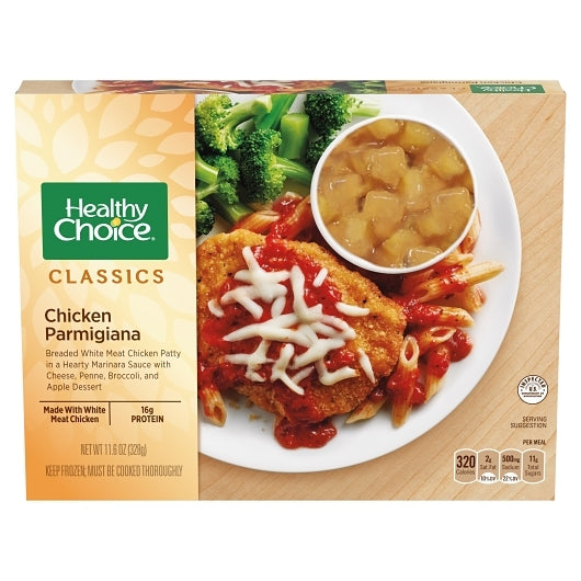 Healthy Choice Traditional Classics Chicken Parmigiana – A comforting, protein-rich meal with breaded chicken, marinara sauce, and melted cheese. Perfect for a GLP-1 diet, this meal is portion-controlled, low in carbs, and high in protein, supporting weight management, blood sugar stability, and satiety. A convenient, guilt-free option for a satisfying and healthy meal